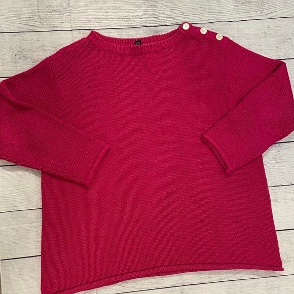 Women's Lauren Ralph Lauren Plus Size 1X Hot Pink Sweater Pull Over Buttons - Picture 12 of 12